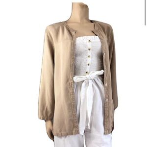 ANNE CARSON cardigan/jacket/shacket button front silk